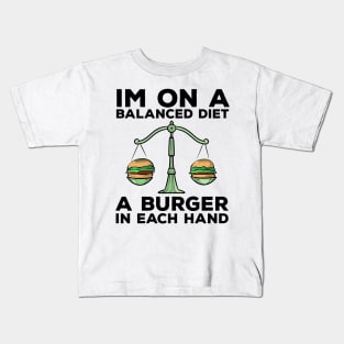 Funny Diet Burger Meme Weightloss Gym Workout Fitness Gift Kids T-Shirt